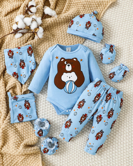 Soft cotton baby bodysuits and pants set for infants

Cute newborn baby bear outfit for spring and fall

Comfortable baby boy cartoon bodysuit and pants set