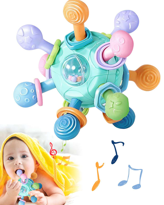 Baby rotating silicone rattle ball teether for newborns

Soft silicone baby teething toy with colorful design

Infant sensory rattle toy for hand-eye coordination

Safe BPA-free silicone baby teether toy

Newborn rotating ball rattle educational toy