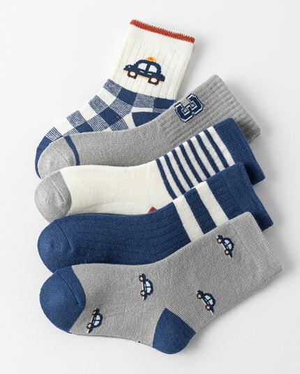 Kids cartoon truck mid-calf cotton socks

Fun graphic truck crew socks for children

Breathable cotton kids socks with truck print