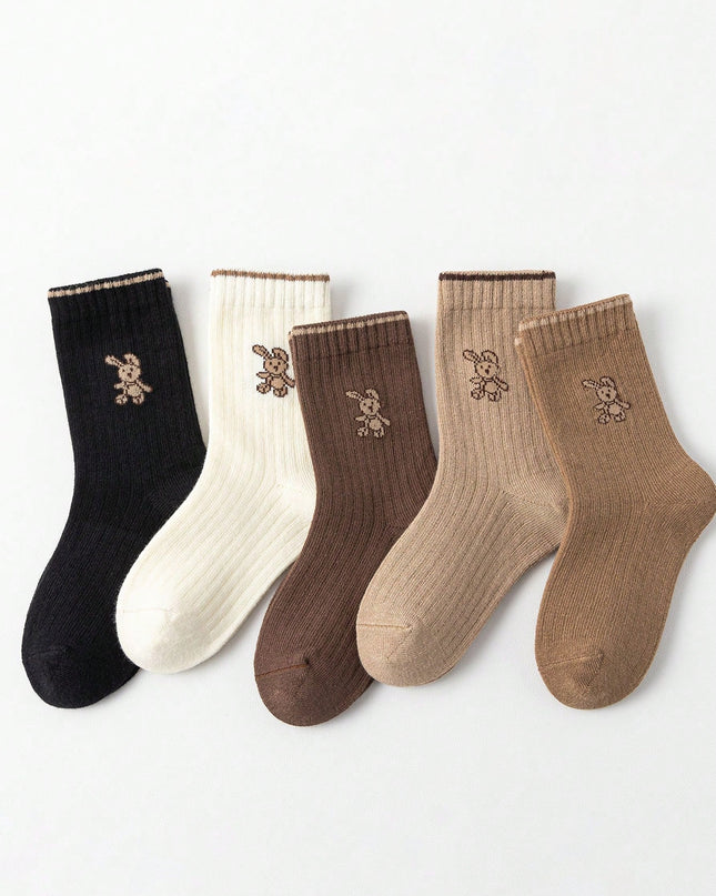 Cute rabbit mid-calf socks for kids in multicolor

Soft cotton animal socks for boys and girls

Adorable rabbit pattern children’s socks close-up
