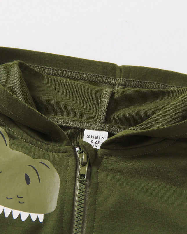 Kids dinosaur pattern hooded outerwear
