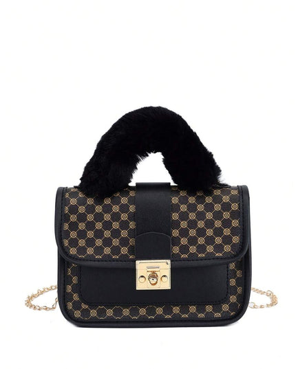 PU leather vintage girls bag with plush details

Cute plush handbag for teen girls