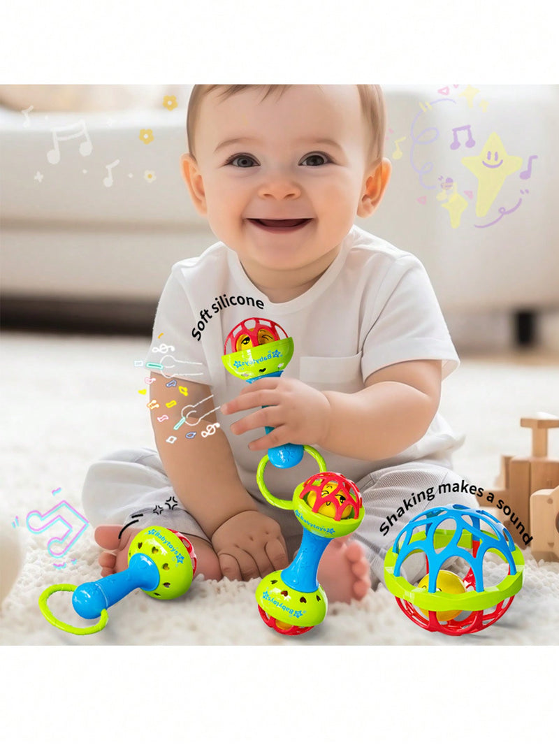 Infant soft rubber ball rattle hand grip toy

Baby sensory fitness ball with rattle sound

Newborn hand grip rattle ball toy multicolor

Infant developmental toy for motor skills

Safe ABS baby rattle ball for 0–3 years