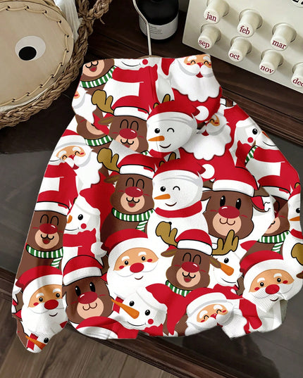 Multicolor festive Santa hoodie with pocket

Warm lined Christmas hoodie for tween girls