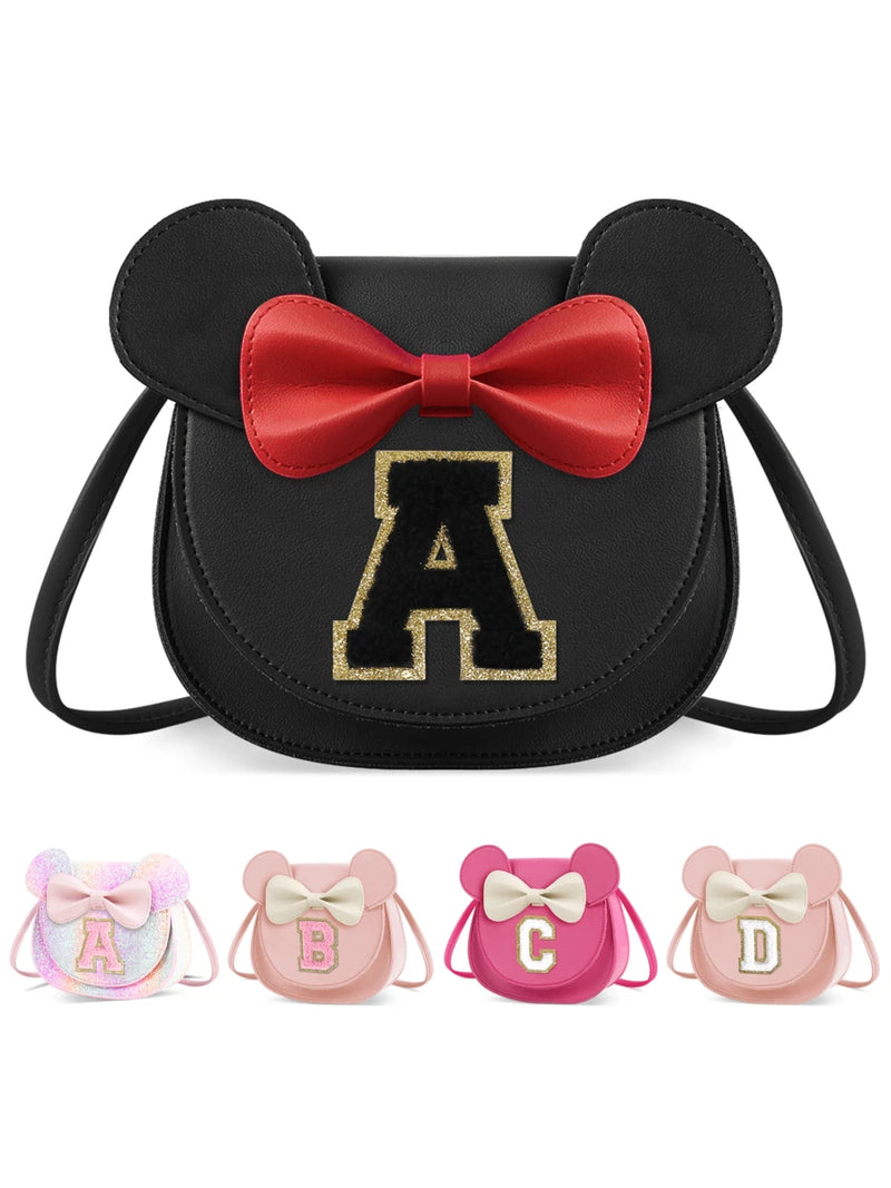 Black PU leather toddler handbag with glitter bow

Small girls’ purse with multiple compartments