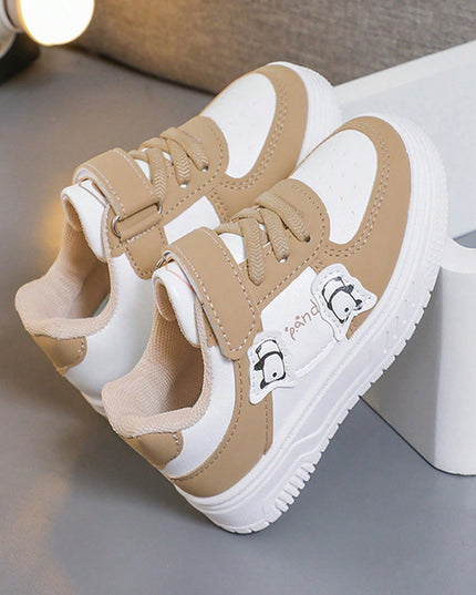 Kids breathable cartoon khaki low-top sneakers

Unisex colorblock athletic shoes for children