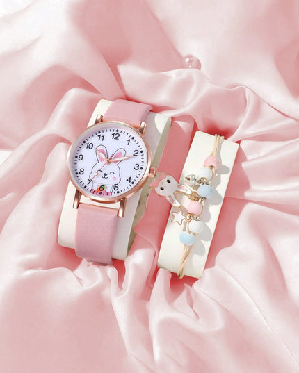 Cute cartoon rabbit dial quartz watch for girls

Girls PU leather strap wrist watch with rabbit design

Stylish kids quartz watch for school and daily wear

Lightweight cartoon watch for girls aged 9–14

Adorable rabbit themed girls fashion wristwatch