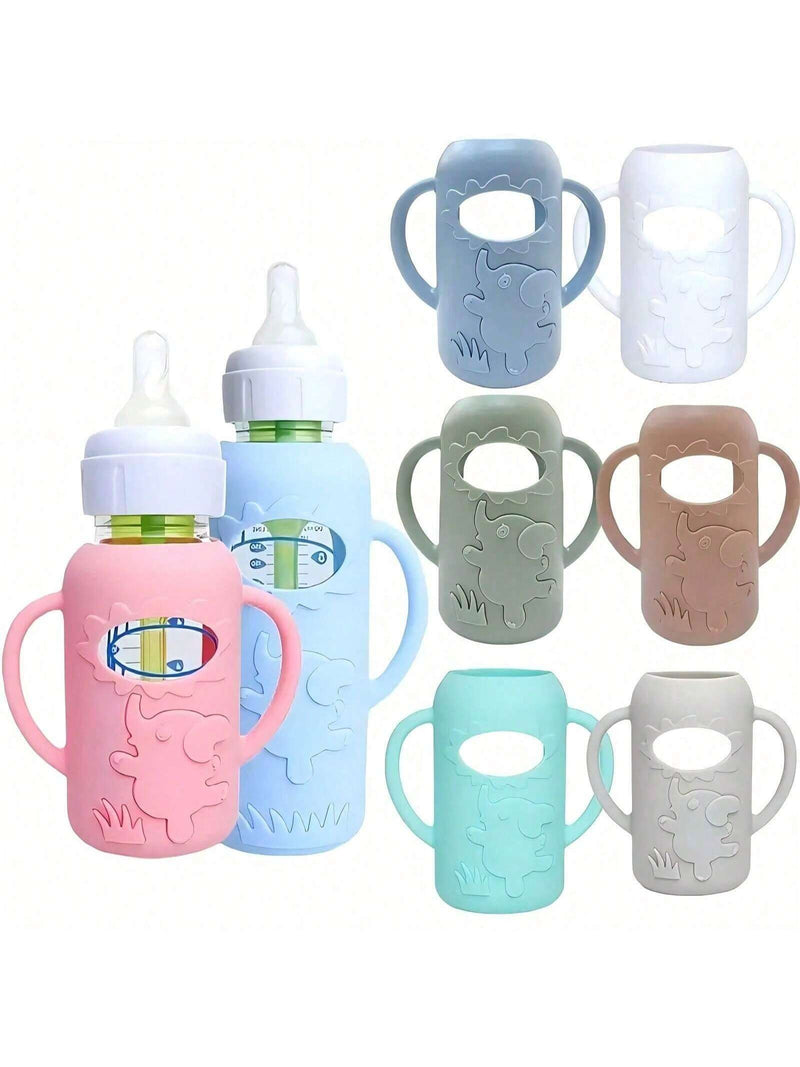 Cute elephant silicone baby bottle handle protector

Soft anti-slip silicone bottle handle for babies

BPA-free elephant baby bottle grip cover