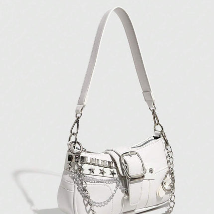 White Y2K-inspired crossbody bag for girls

Trendy geometric pattern teen shoulder bag