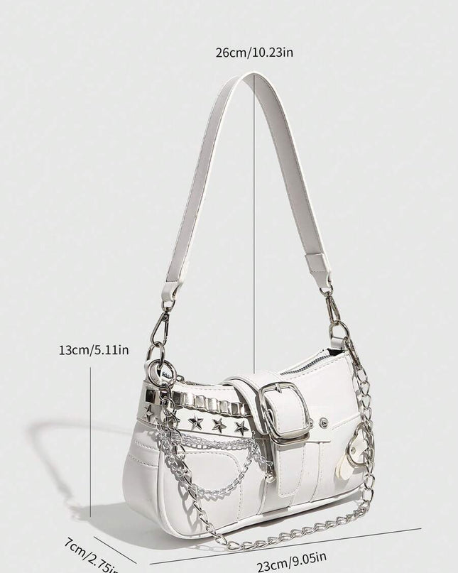 Aesthetic Y2K crossbody purse with adjustable strap

Large capacity teen fashion bag in white