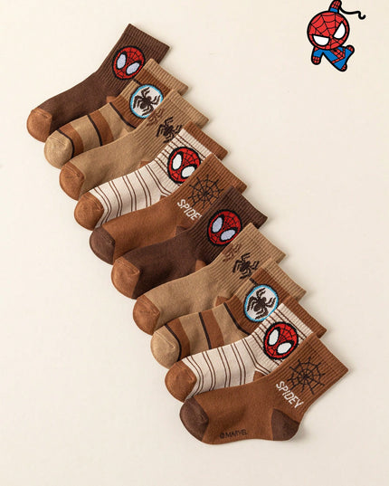Marvel Spider-Man kids socks multicolor cartoon design

Boys and girls Spider-Man themed stretch socks

Close-up of rib-knit Marvel kids socks fabric