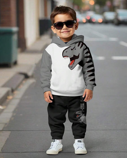 Boys multicolor cartoon hoodie and pants set

Casual 2-piece hoodie outfit for young boys