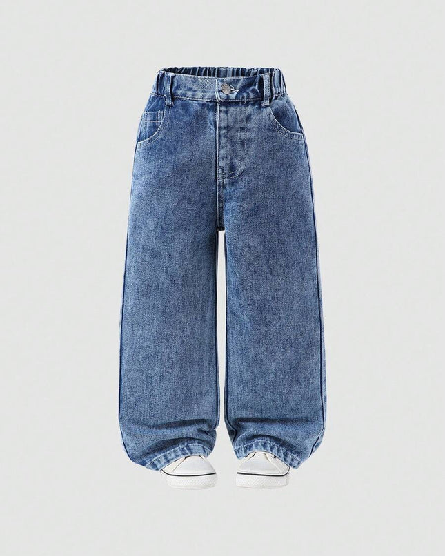 Trendy wide leg jeans for kids streetwear

Mid-waist girls jeans for everyday outfits
