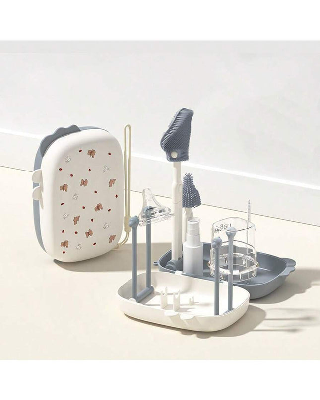 Portable baby bottle brush set with storage box

Silicone baby bottle cleaning brush for travel

Compact baby feeding bottle cleaning kit