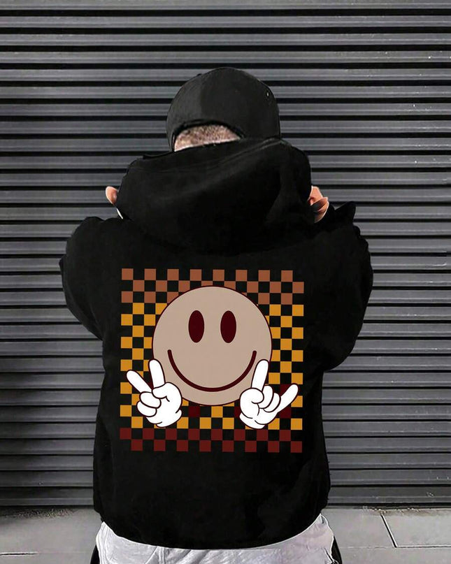 Black long sleeve hoodie with cute print

Warm boys sweatshirt for cold weather

Casual fleece hoodie for tween boys