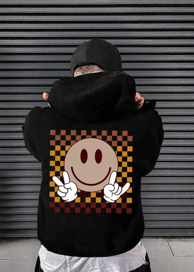 Black long sleeve hoodie with cute print

Warm boys sweatshirt for cold weather

Casual fleece hoodie for tween boys