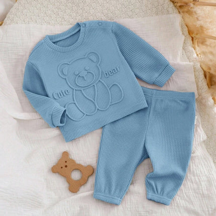 long sleeve baby girl clothing set blue

soft comfortable newborn baby outfit

adorable baby girl sweatshirt and pants set