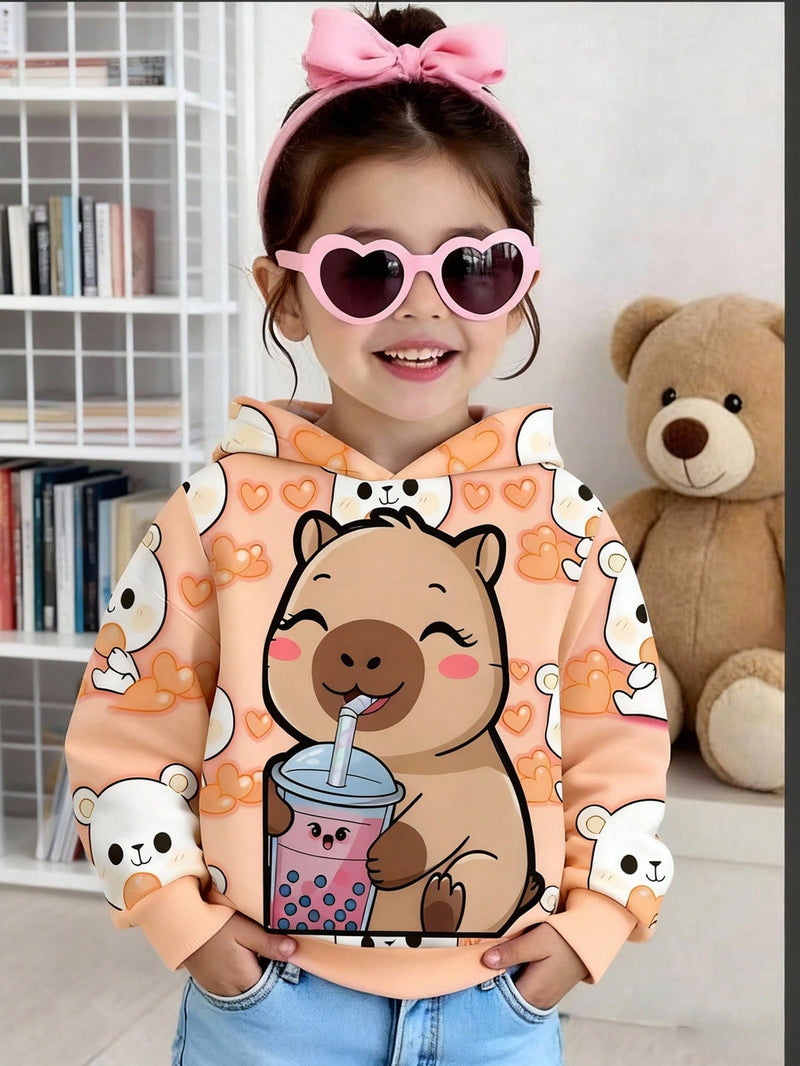 Cute capybara heart hoodie for girls

Girls cartoon capybara pullover hoodie