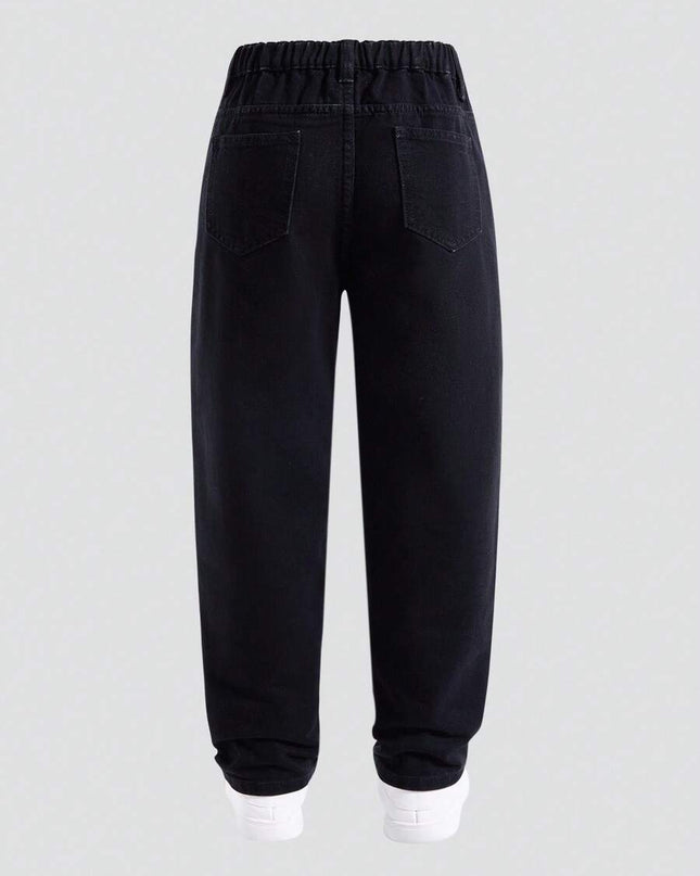 Straight leg design perfect for layering

Stylish plaid and black denim combination for boys